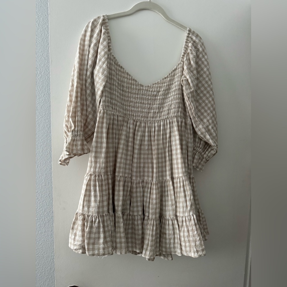 Vici Smocked Gingham Babydoll Dress - Picture 2 of 7